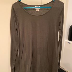 Long sleeve olive green dress